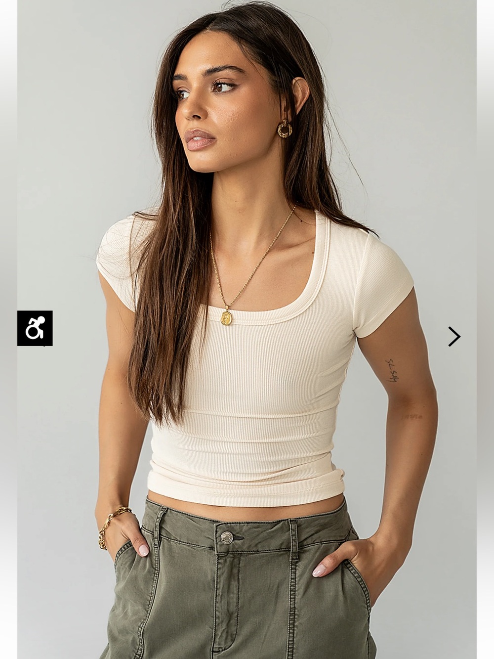 bohme Freya Ribbed Top in Ecru
